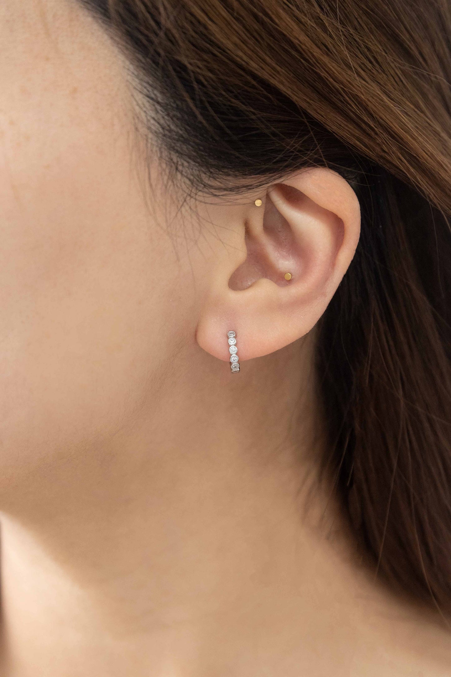 Surreal Huggie Hoop Earrings | Silver