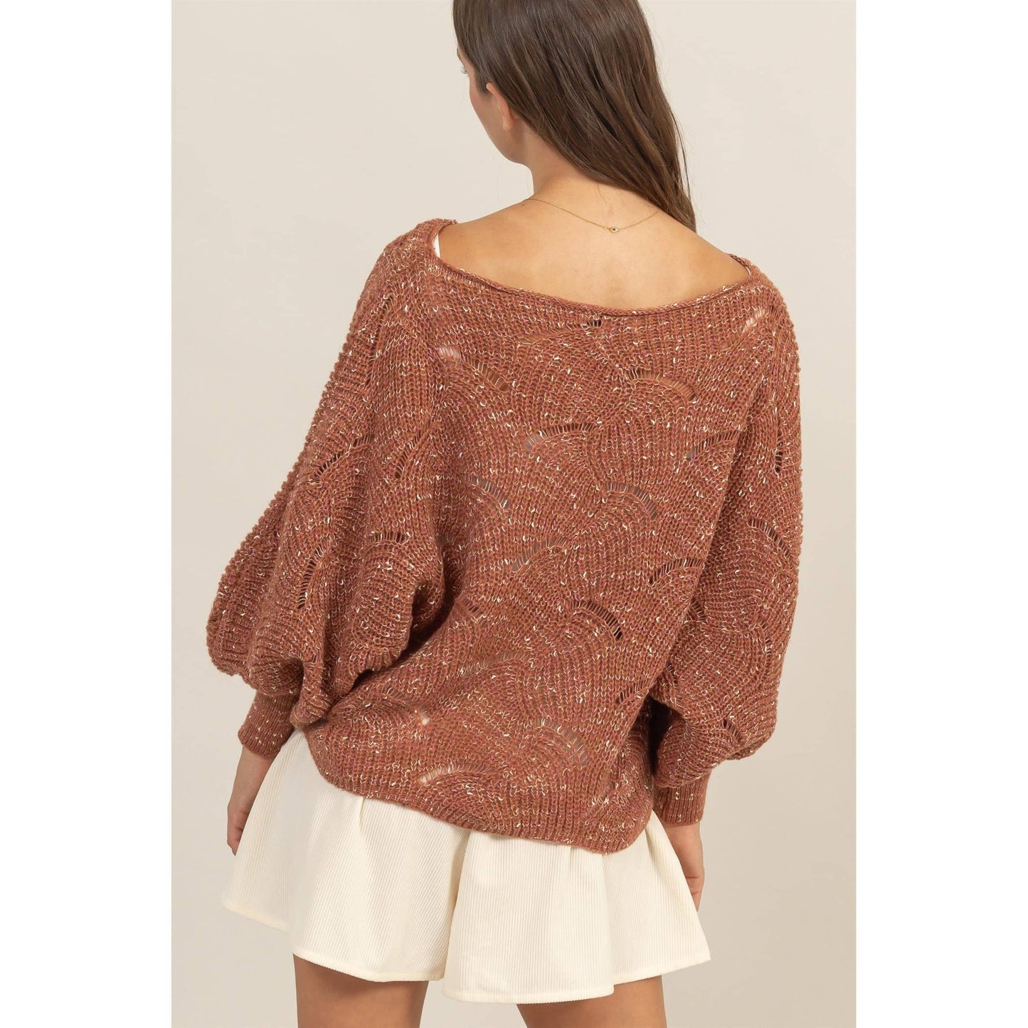 Mary Pointelle Chunky Knit Sweater