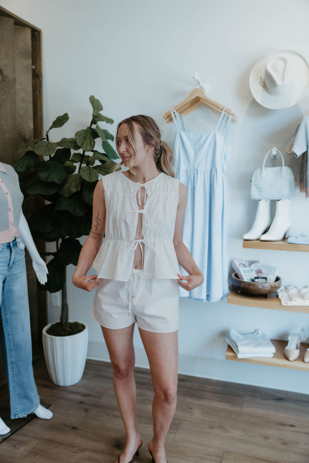 Cara Beaded Linen Top – Veldt
