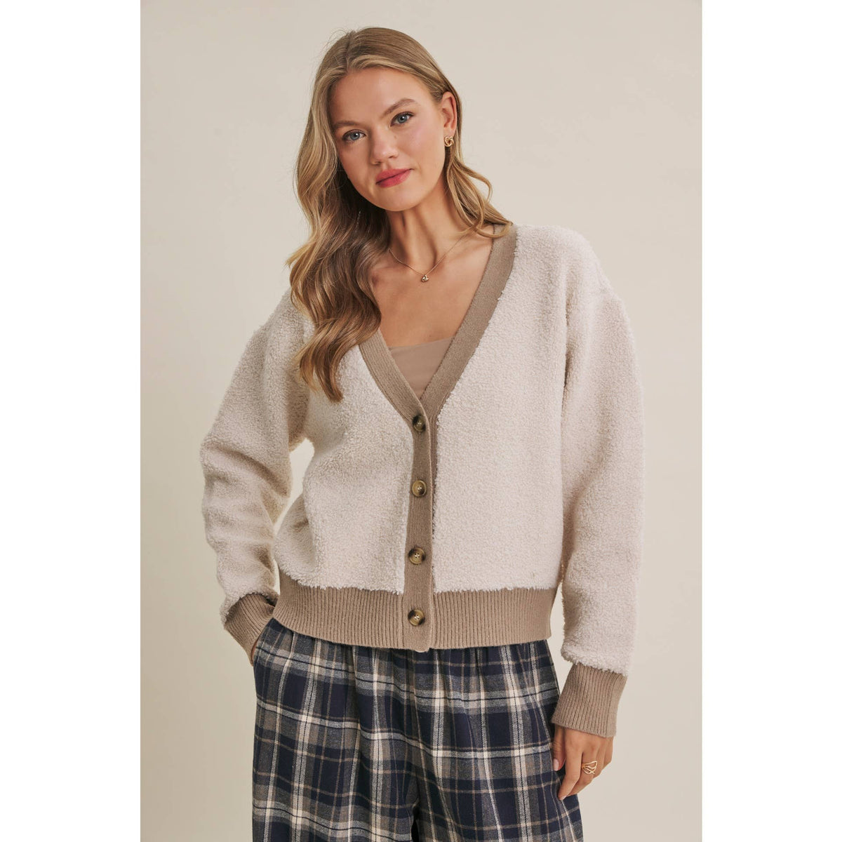 Boucle Button-Down Cardigan