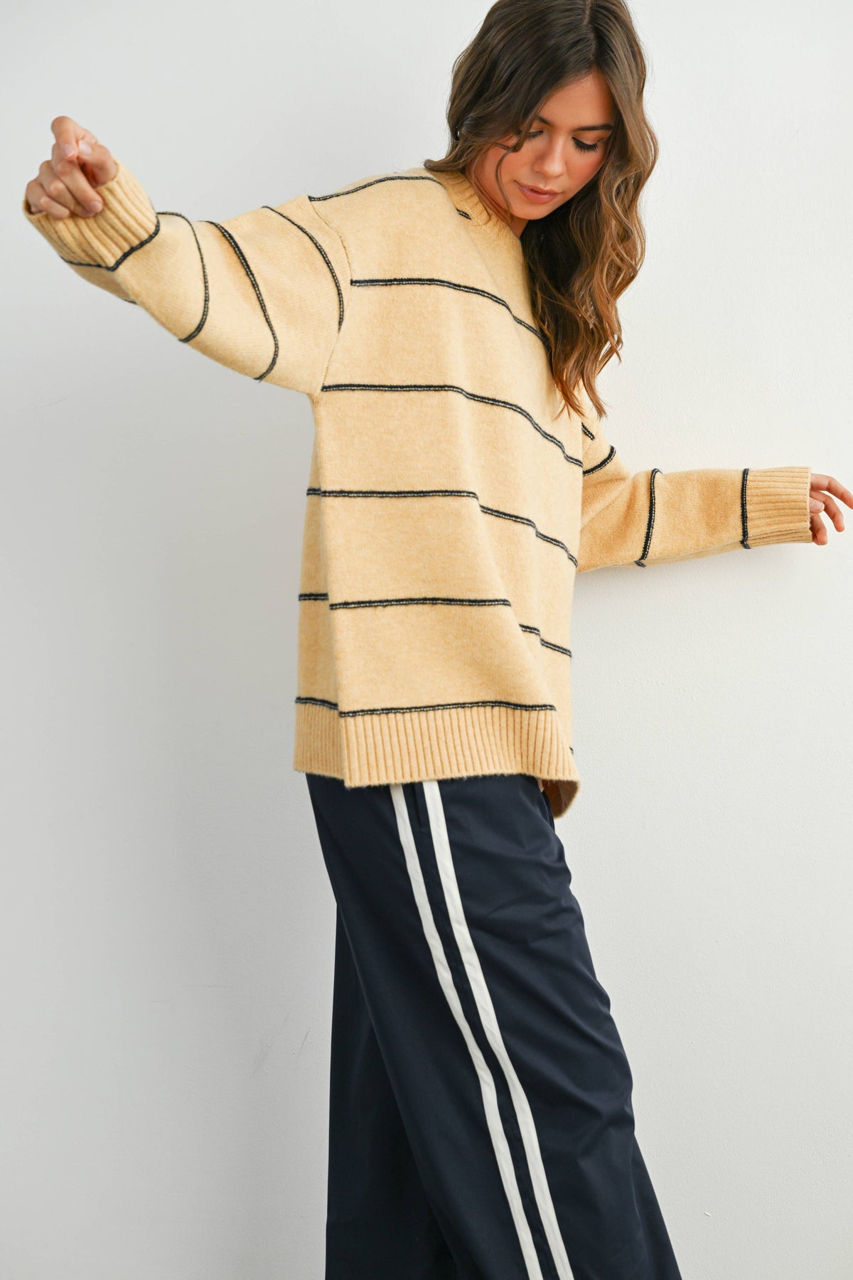 Coraline Striped Drop Shoulder Sweater