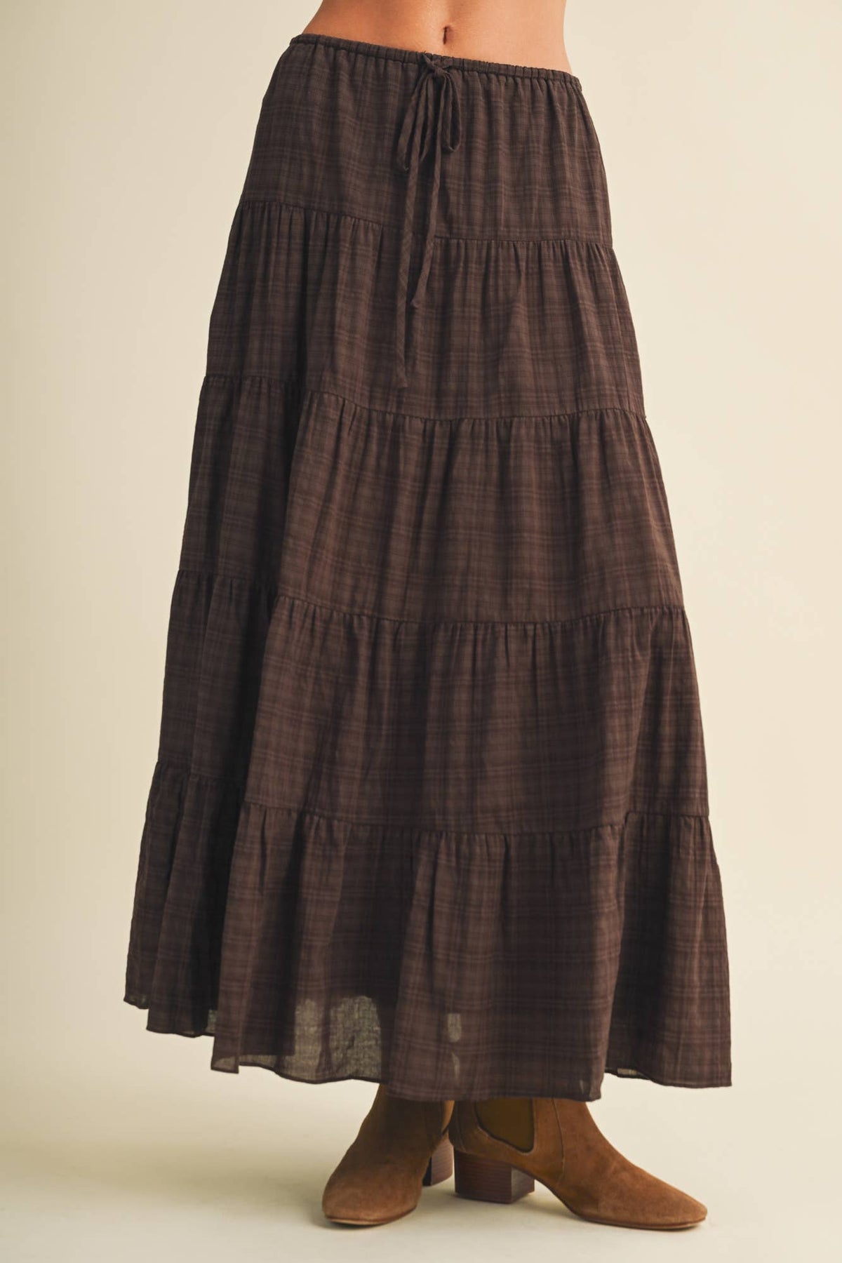 Geometric Tiered Maxi Skirt