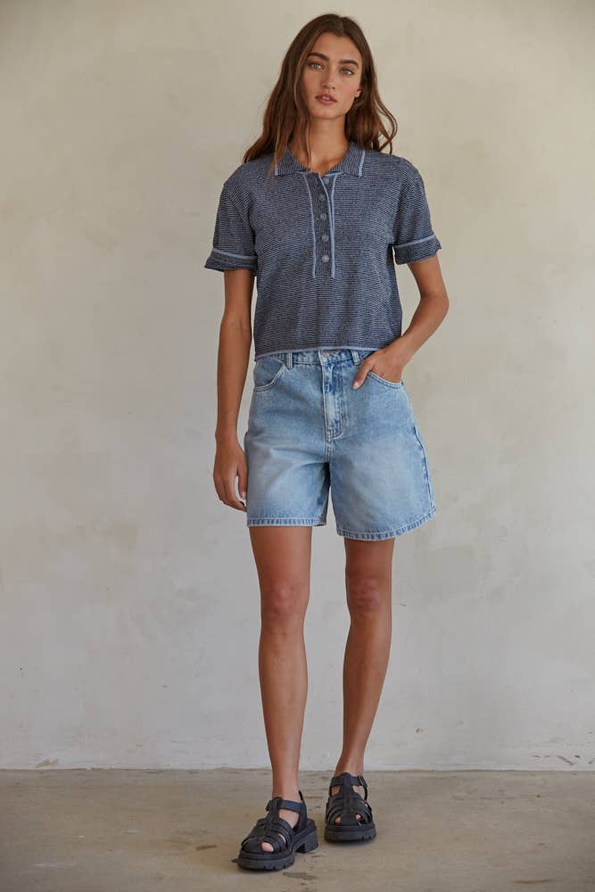 Sabrina Half Button Top