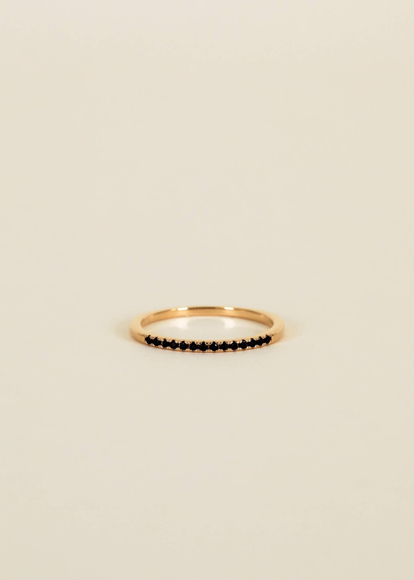 Gold Rings - Half Pave - Black CZ