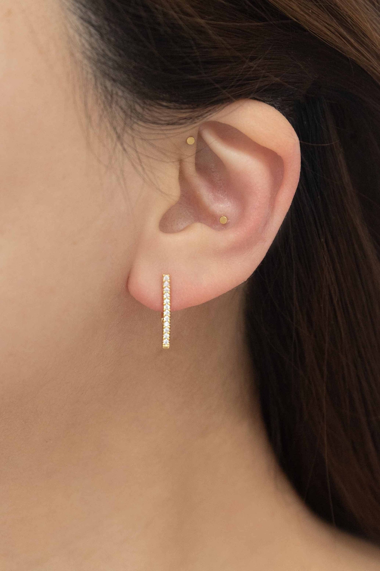 Edged Hoop Earrings | Gold