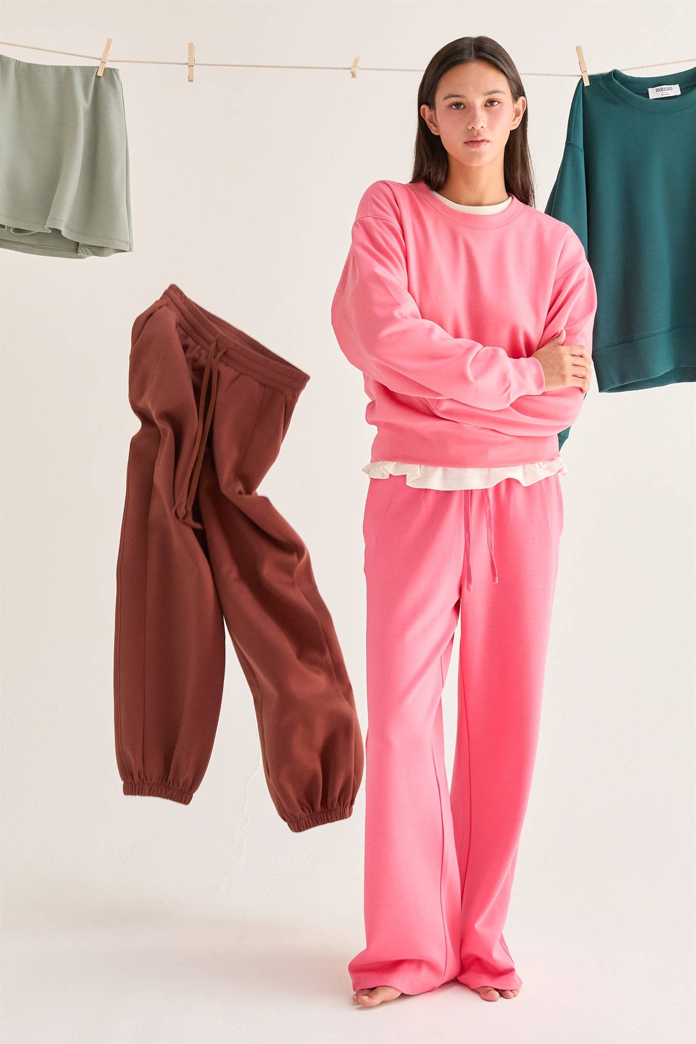 Scuba Wide-Leg Drawstring Sweatpants