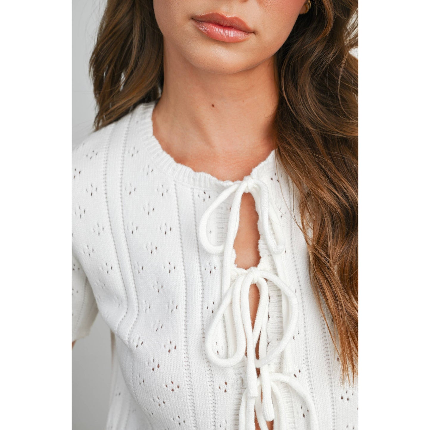 Juliet Scalloped Tie-Front Top