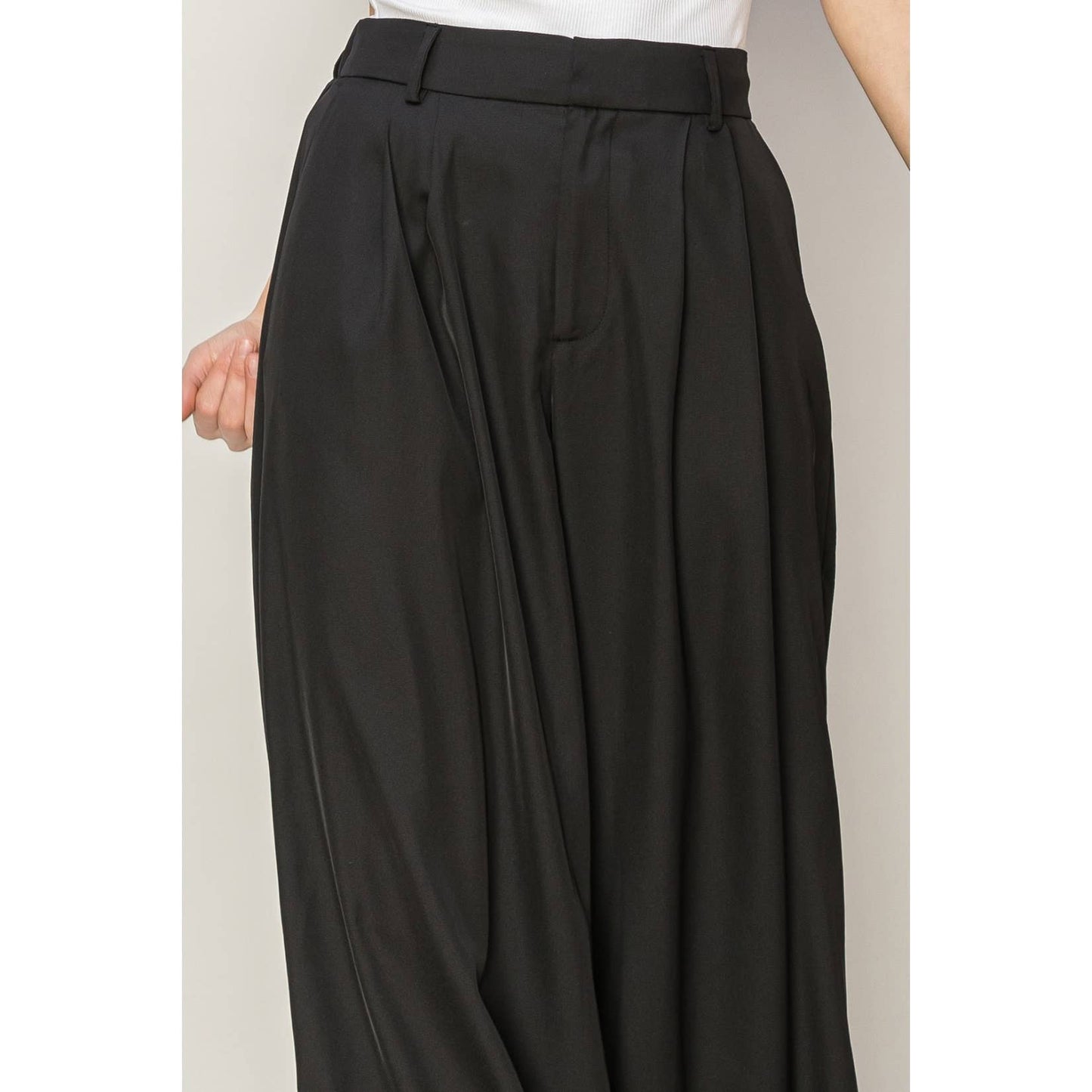 Shari High-Waist Pleated Pants