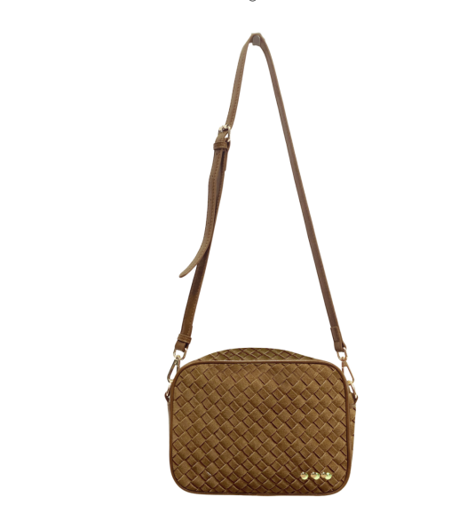 Suede Woven Willow Camera Crossbody Bag