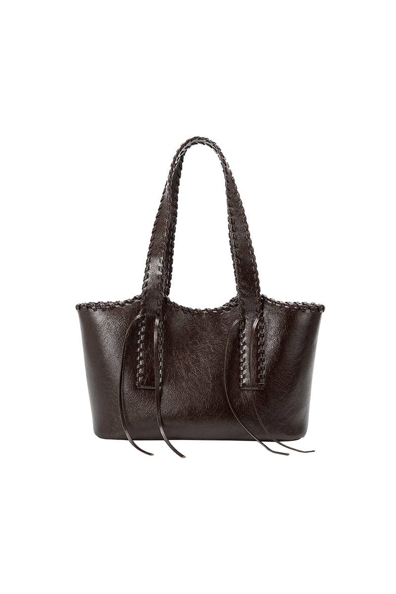 Phoebe Espresso Recycled Vegan Shoulder Bag