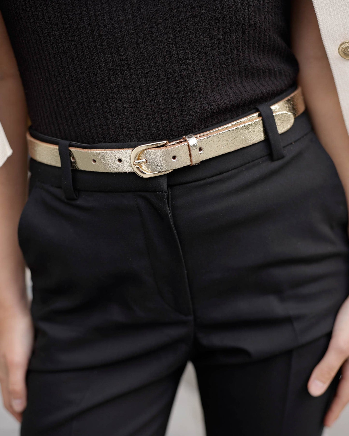 Eva | Metallic Skinny Belt