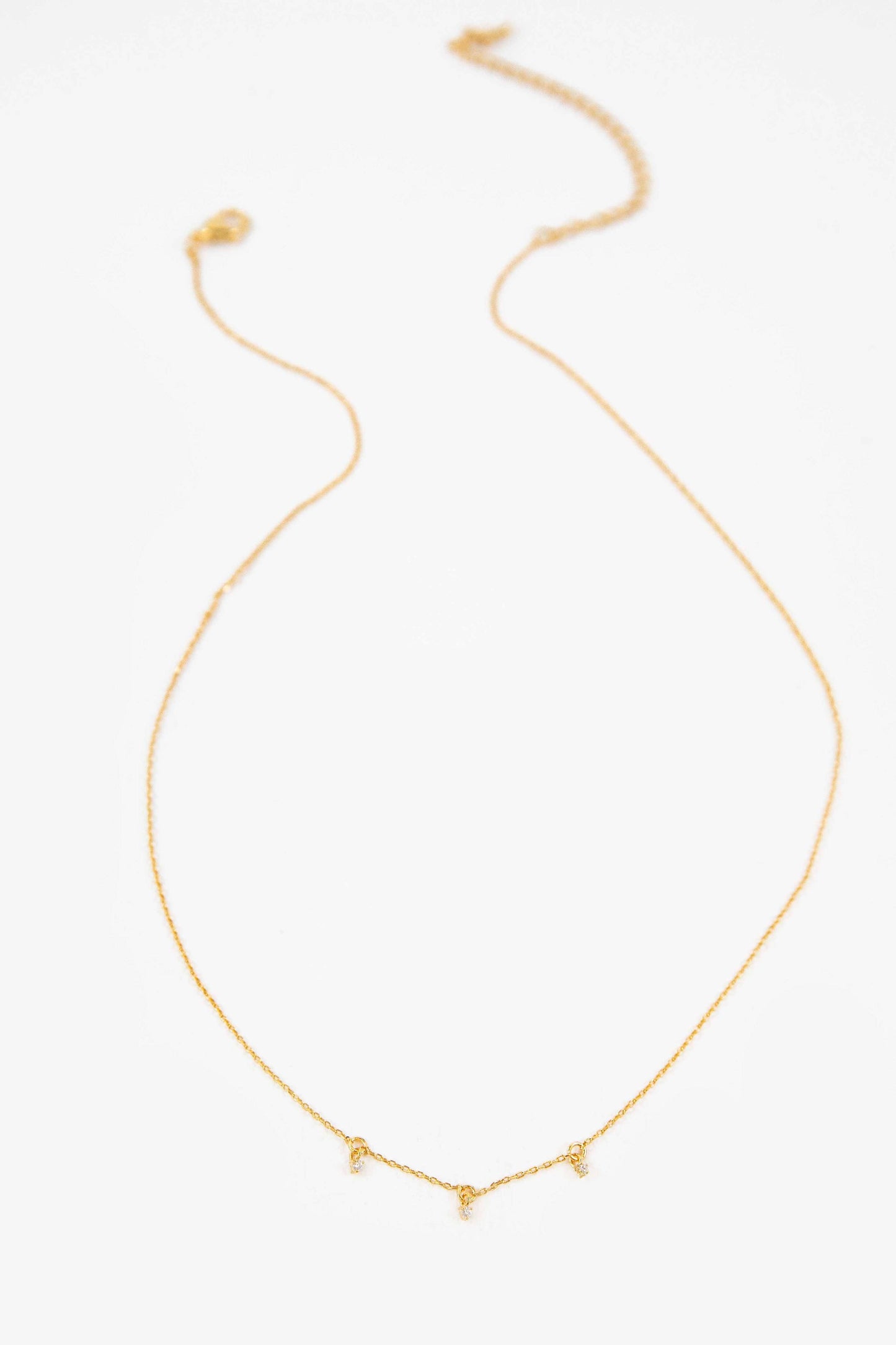 Mini Three Charm Necklace | Gold