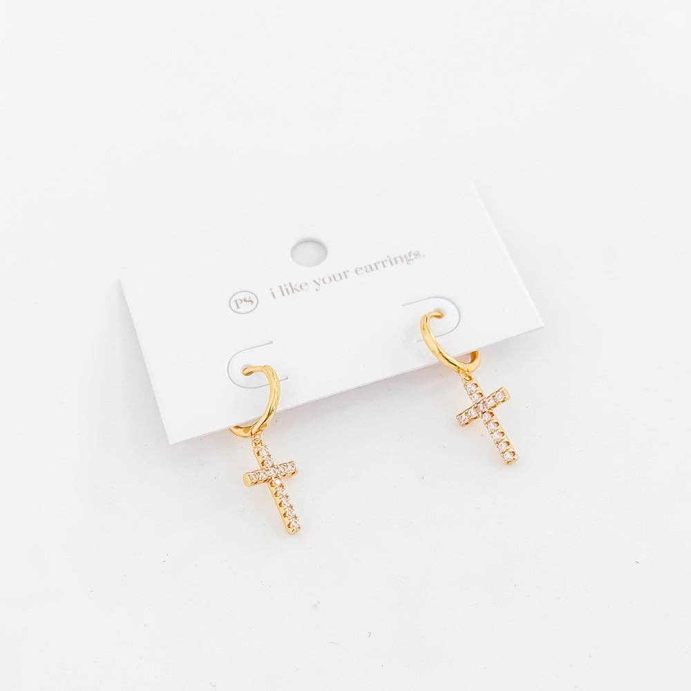 Taryn Diamond Cross Earrings