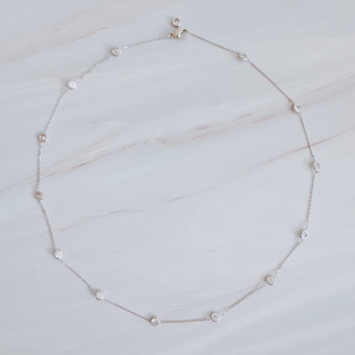Bezel Sparkle Station Necklace