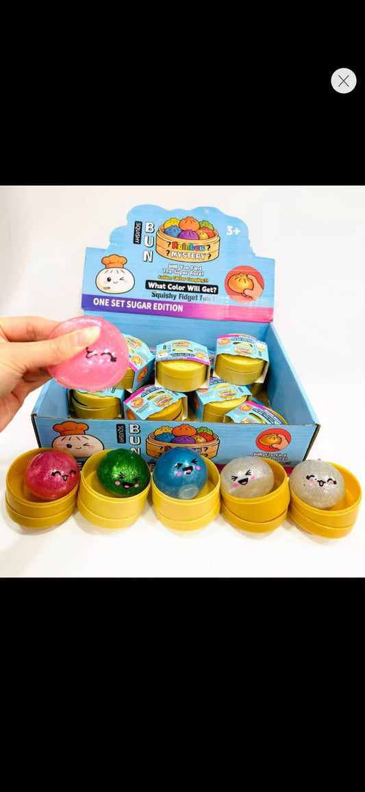 MINI Gel Glitter Dumpling w/ Face Squishy Toy