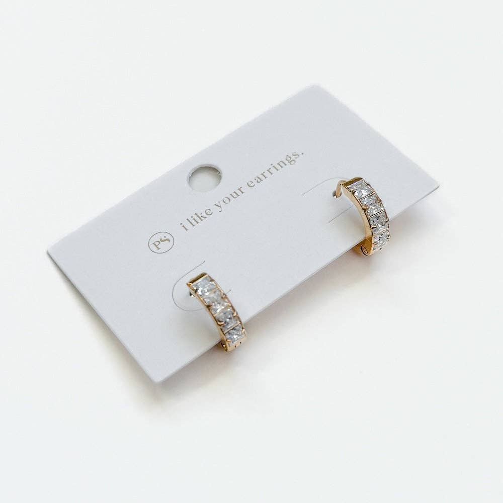 Demi Diamond Huggie Hoops