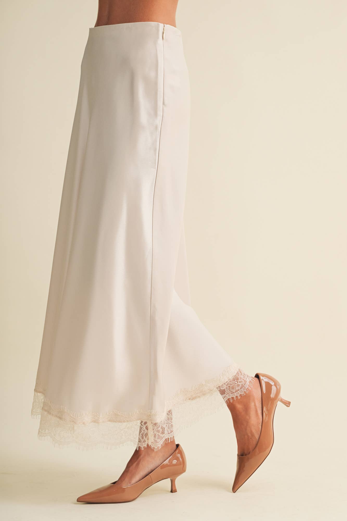 Amalie Scallop-Trim Lace Skirt
