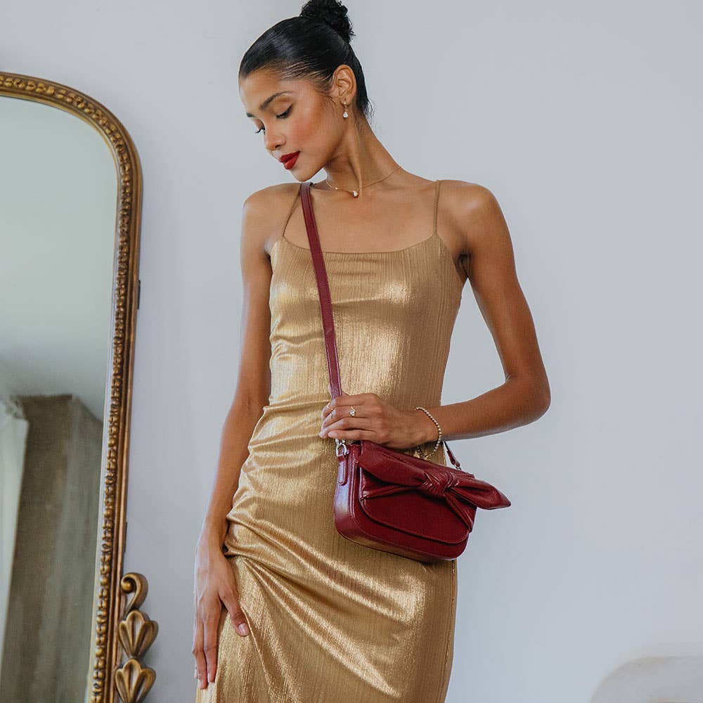 Faye Cranberry Recycled Vegan Crossbody Bag