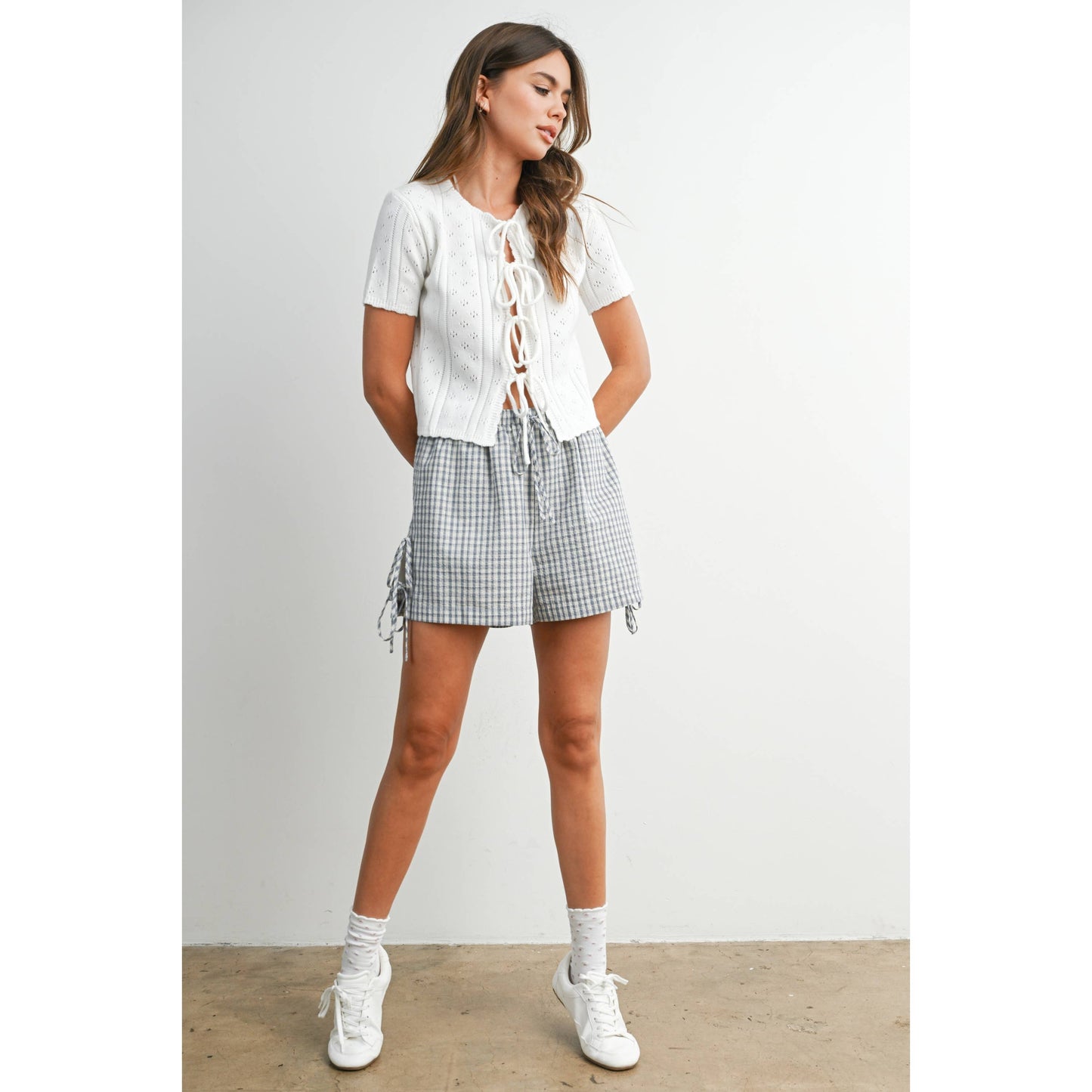 Juliet Scalloped Tie-Front Top