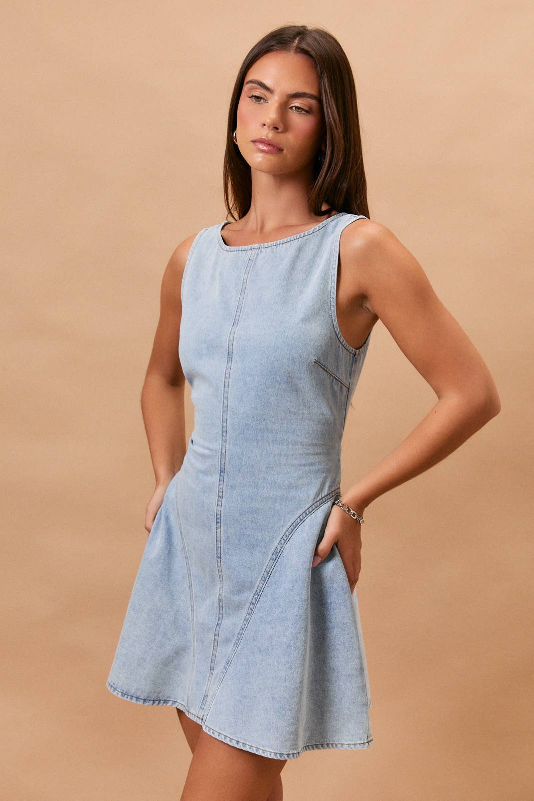 Brailee Flared Denim Dress