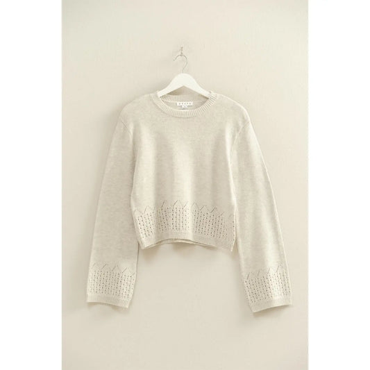 Eyelet Long Sleeve Sweater
