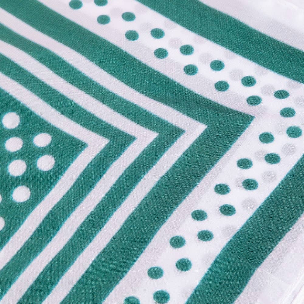 Polka Dot Concentric Square Print Satin Scarf