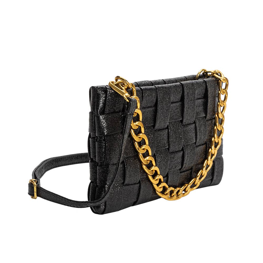 Mimie Onyx Metallic Crossbody Bag