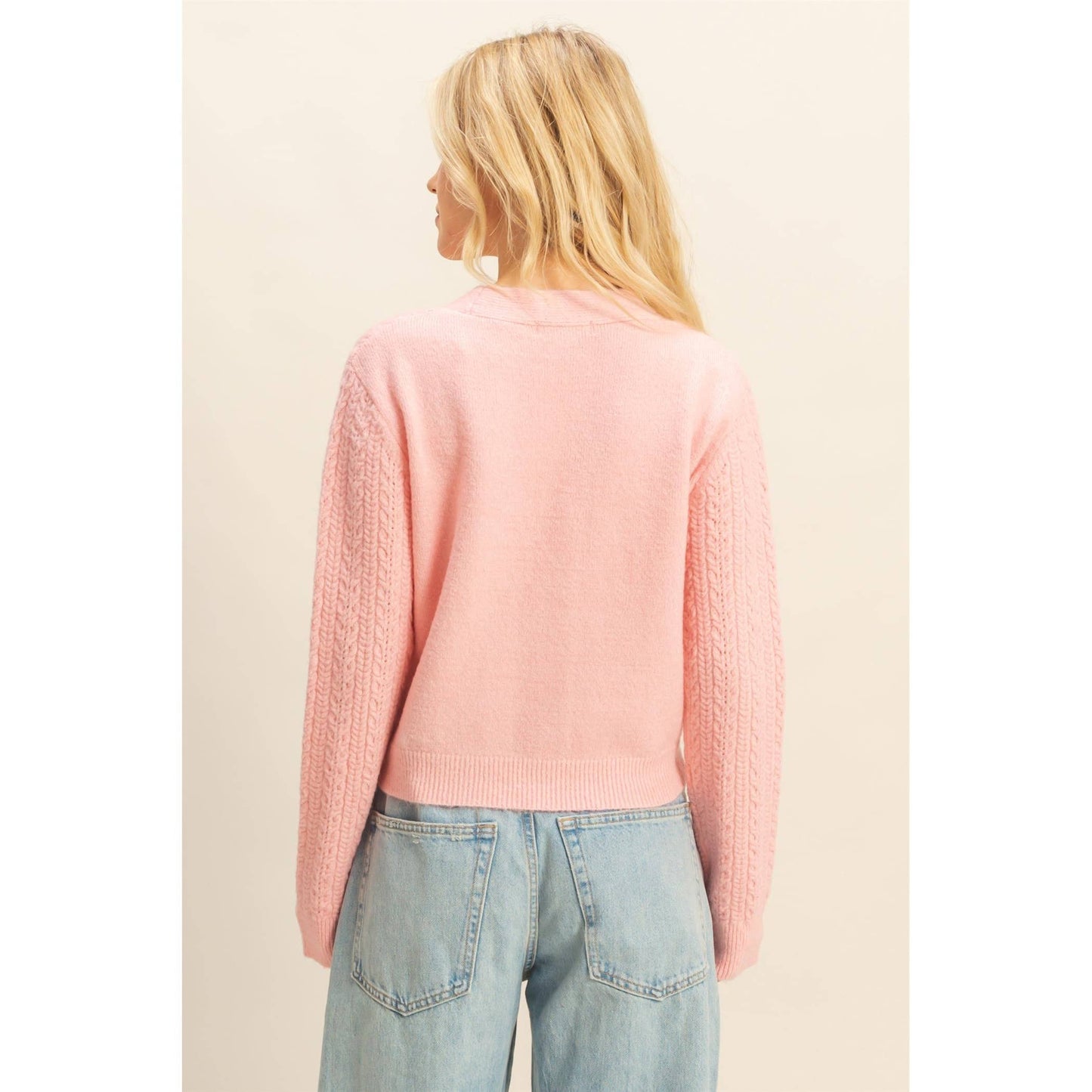 Annie Buttoned Cable Knit Sweater