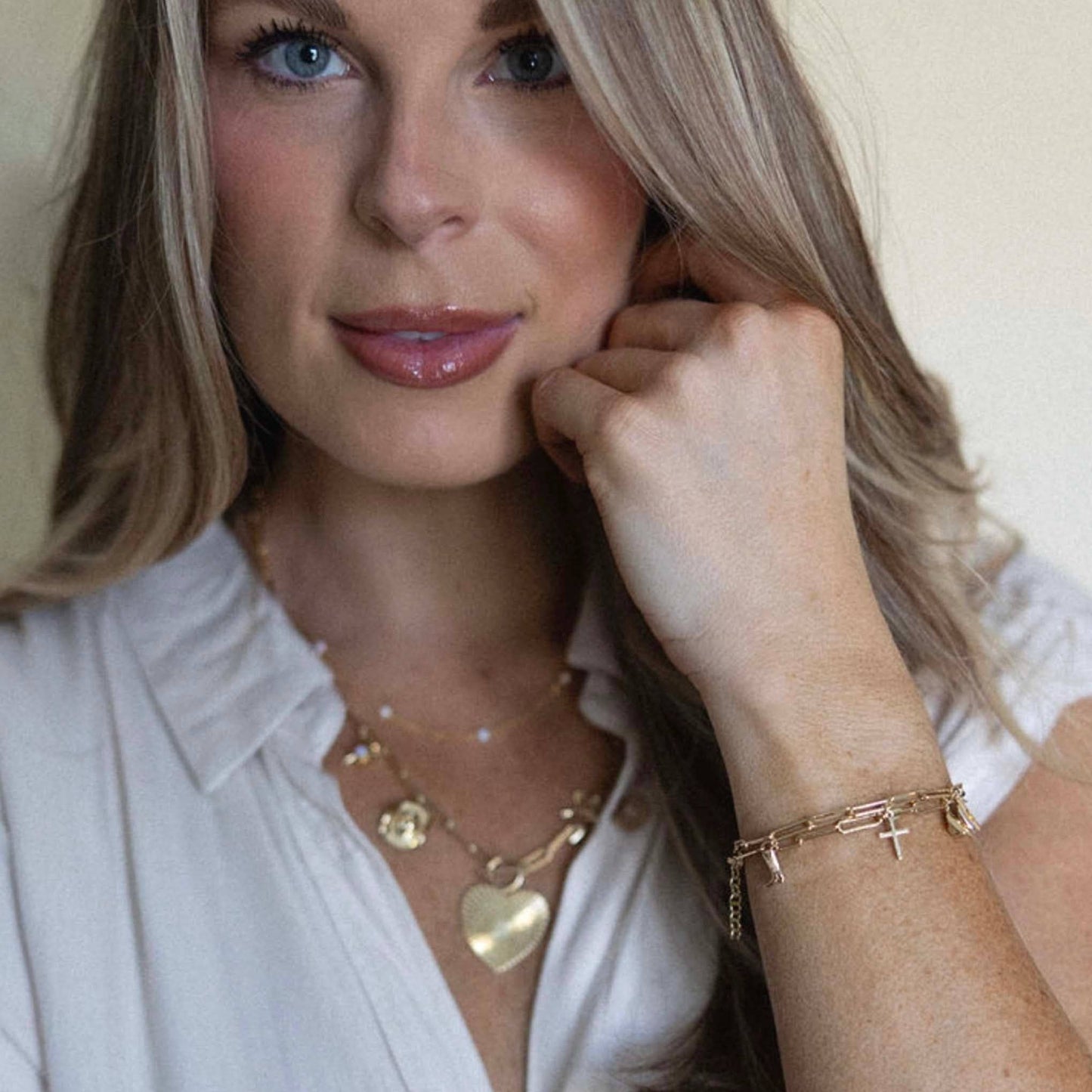 The Laura Cross Charm Bracelet