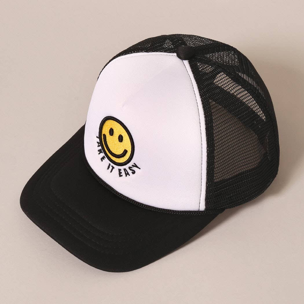 TAKE IT EASY - Happy Face Trucker Hat