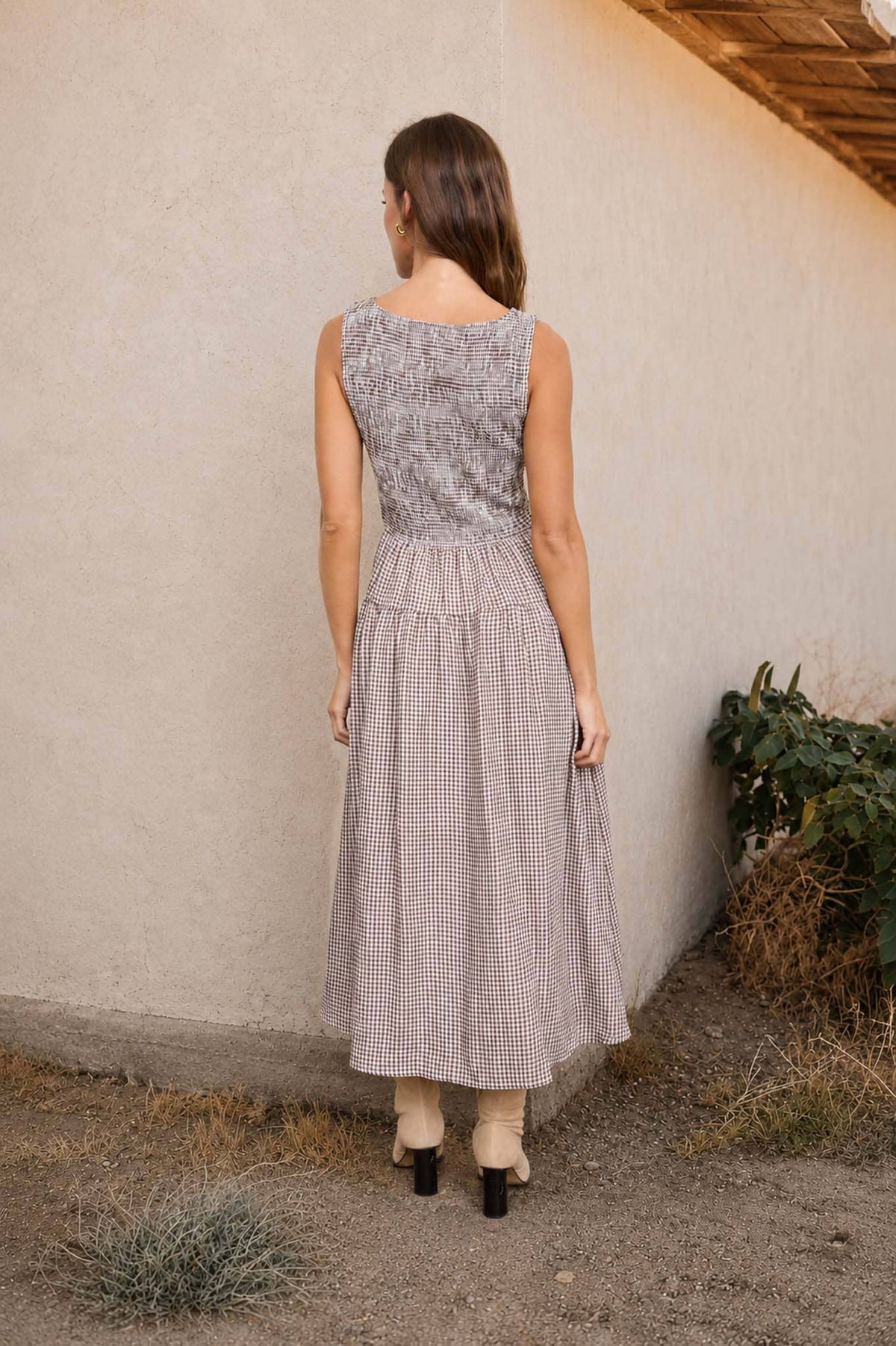 Gingham Midi Dress