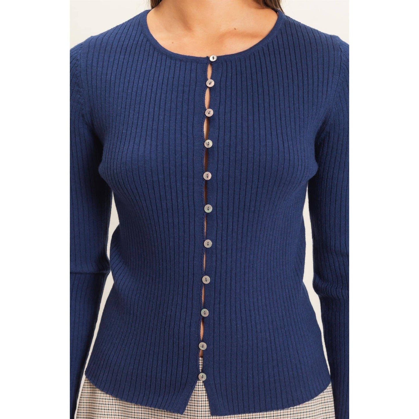 Blake Ribbed Button Front Cardigan