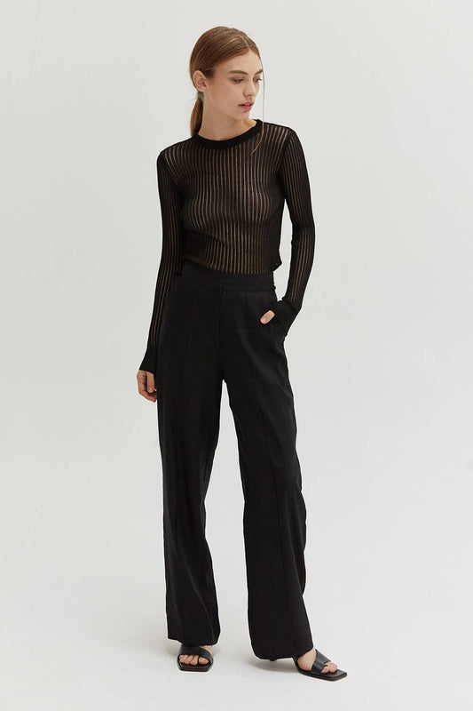 Tina Semi Sheer Ribbed Top