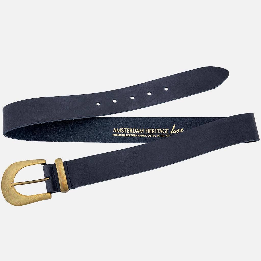 Andrea |  Gold Buckle Leather Belt Women