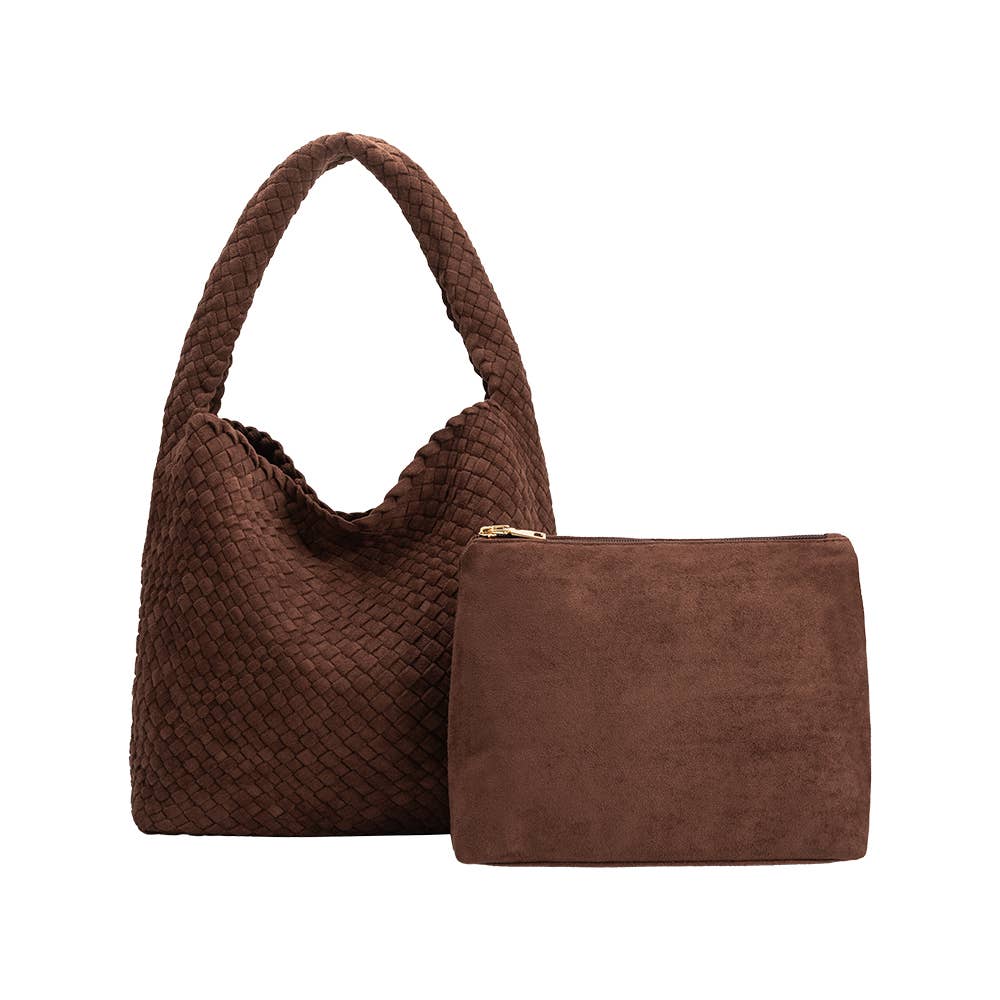 Johanna Tobacco Vegan Suede Shoulder Bag