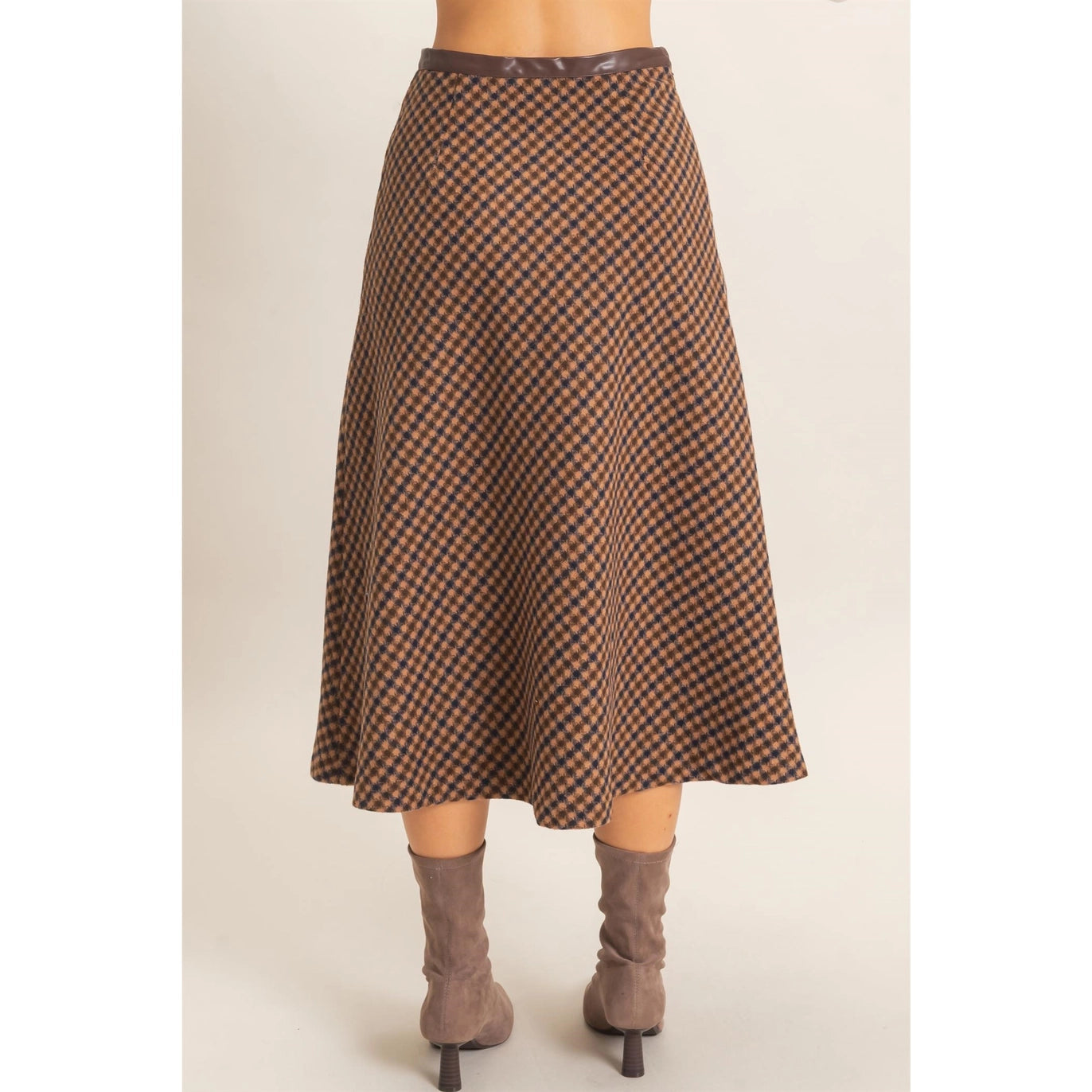Checkered A-Line Skirt