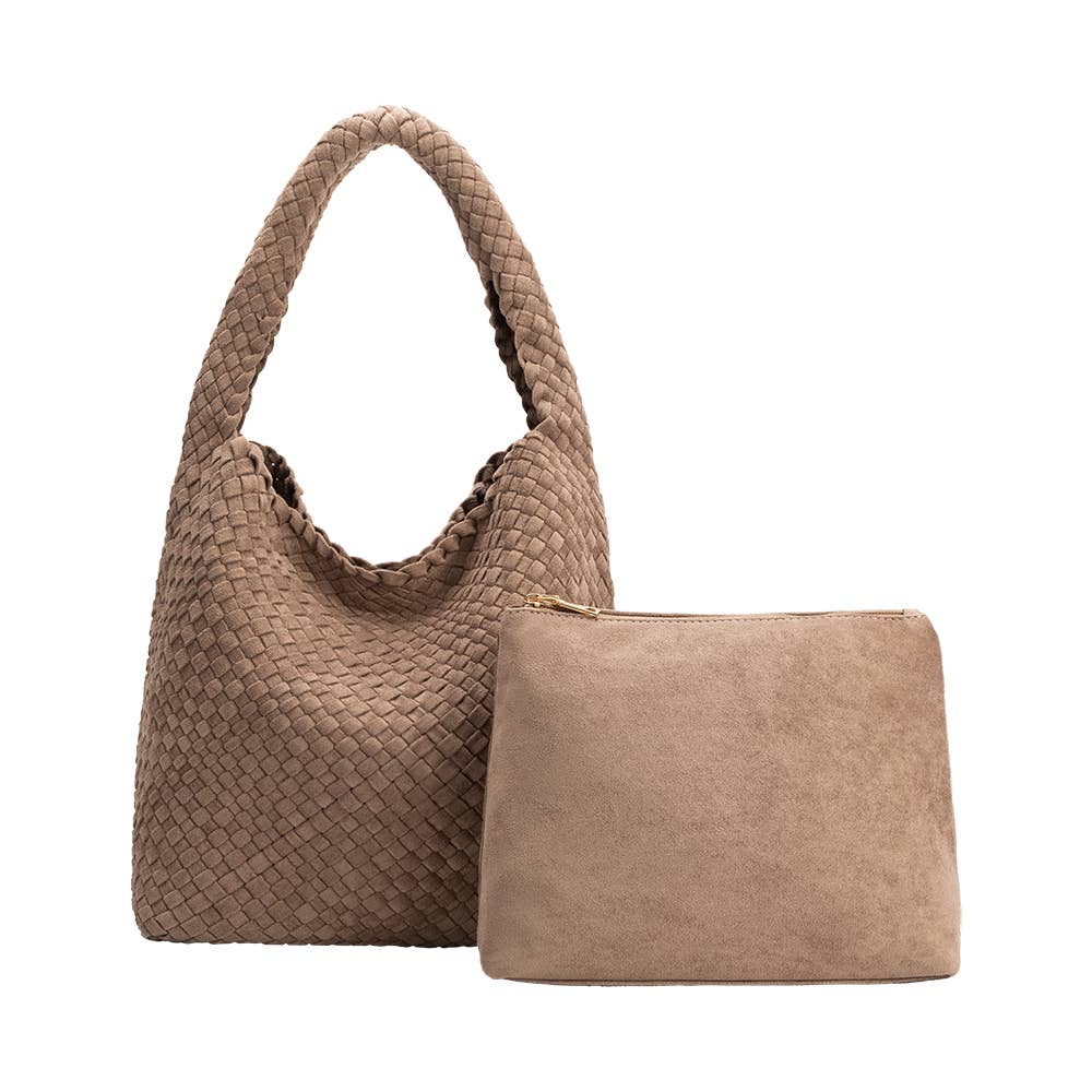 Johanna Clay Vegan Suede Shoulder Bag