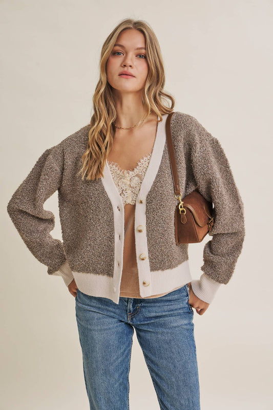 Boucle Button-Down Cardigan