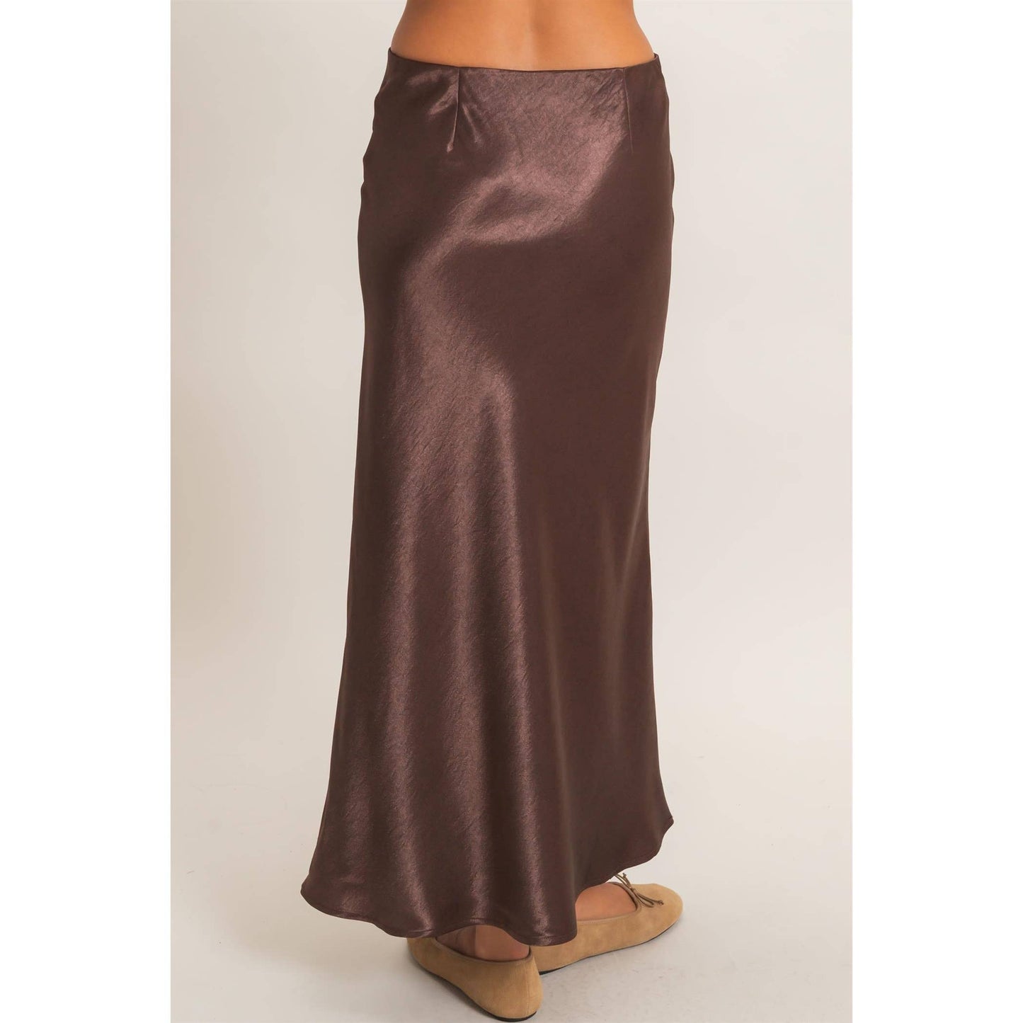 Gianna Satin Midi Skirt