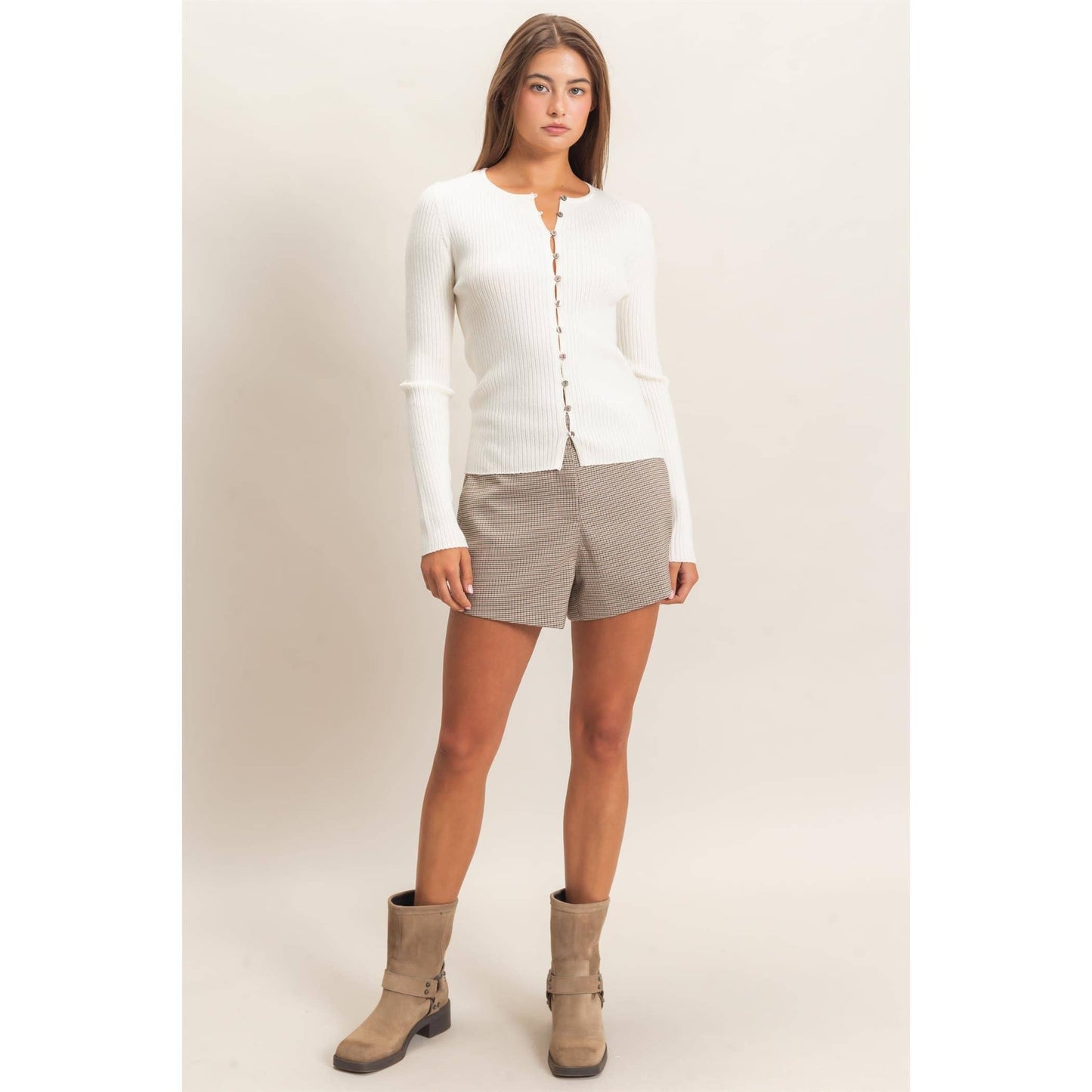 Blake Ribbed Button Front Cardigan