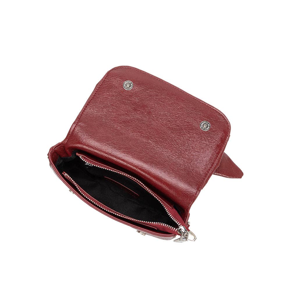 Faye Cranberry Recycled Vegan Crossbody Bag