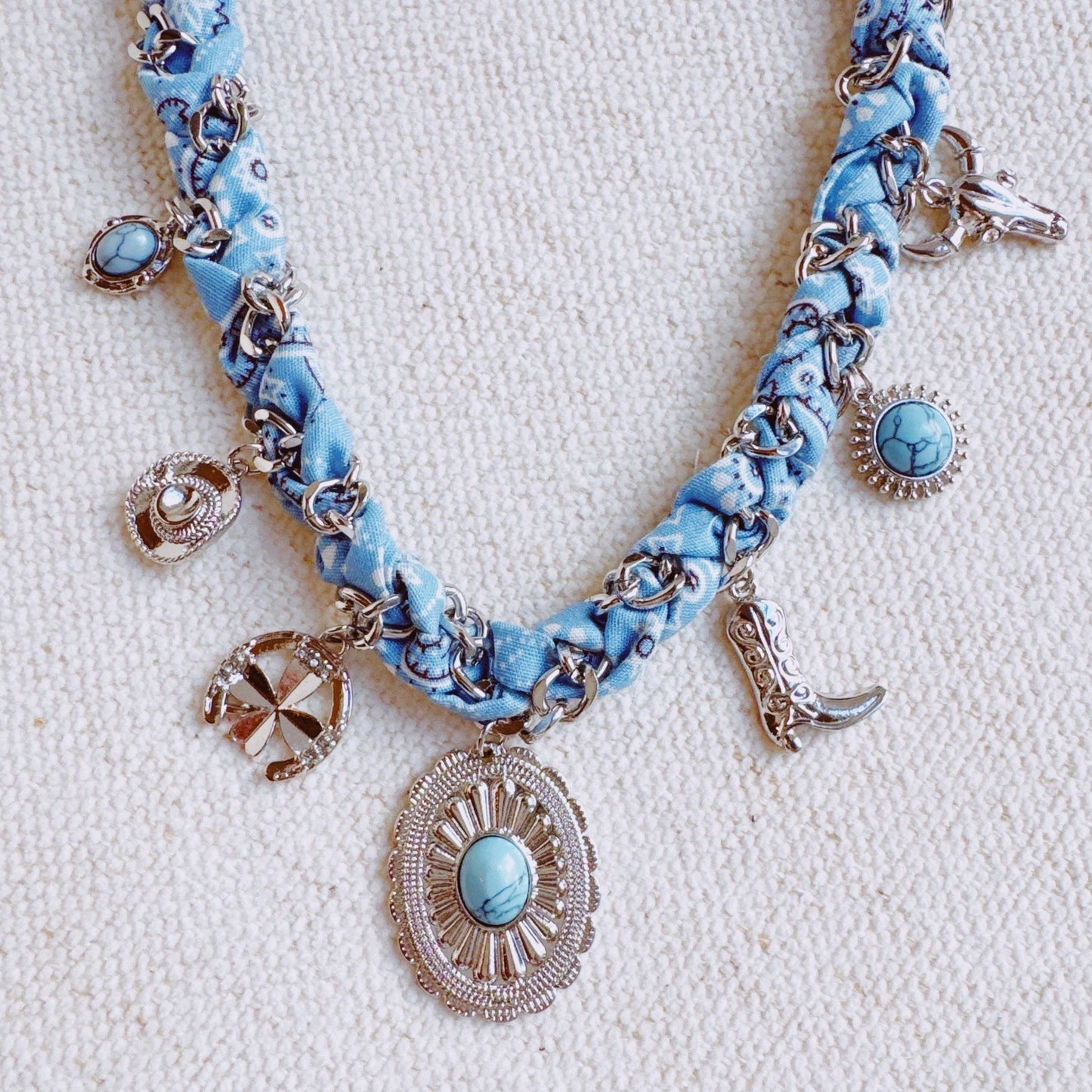 Wild West Desert Charm Scarf Necklace