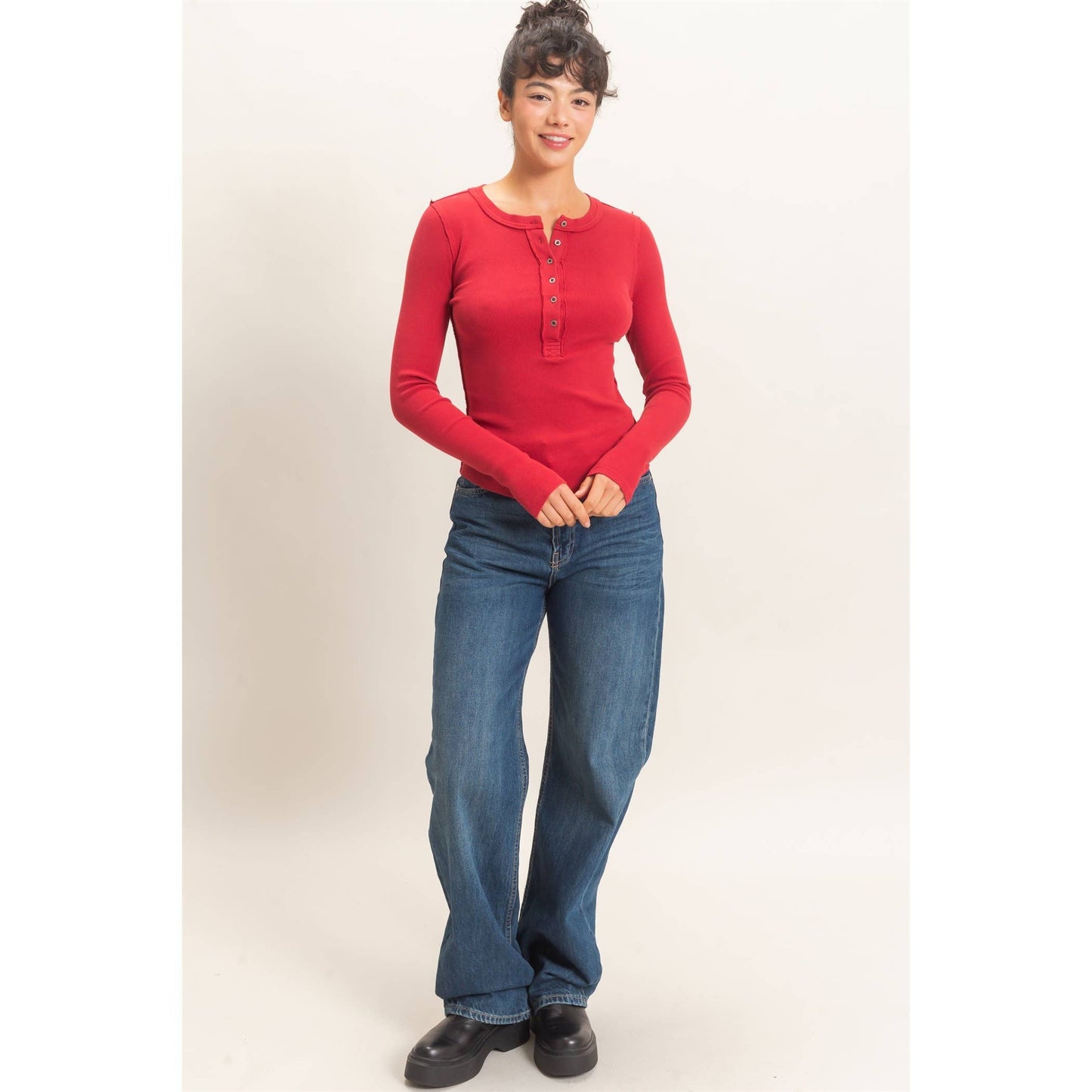 Henley Long Sleeve Top