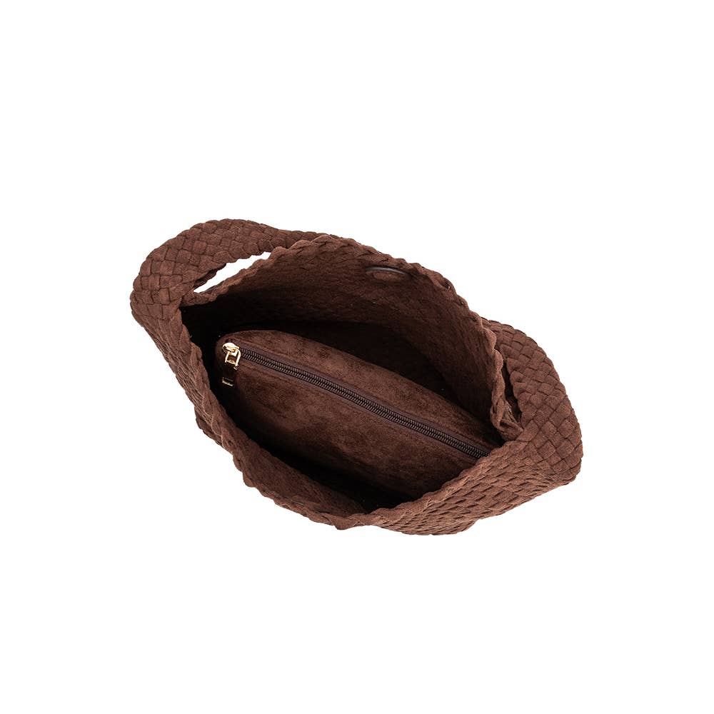 Johanna Tobacco Vegan Suede Shoulder Bag