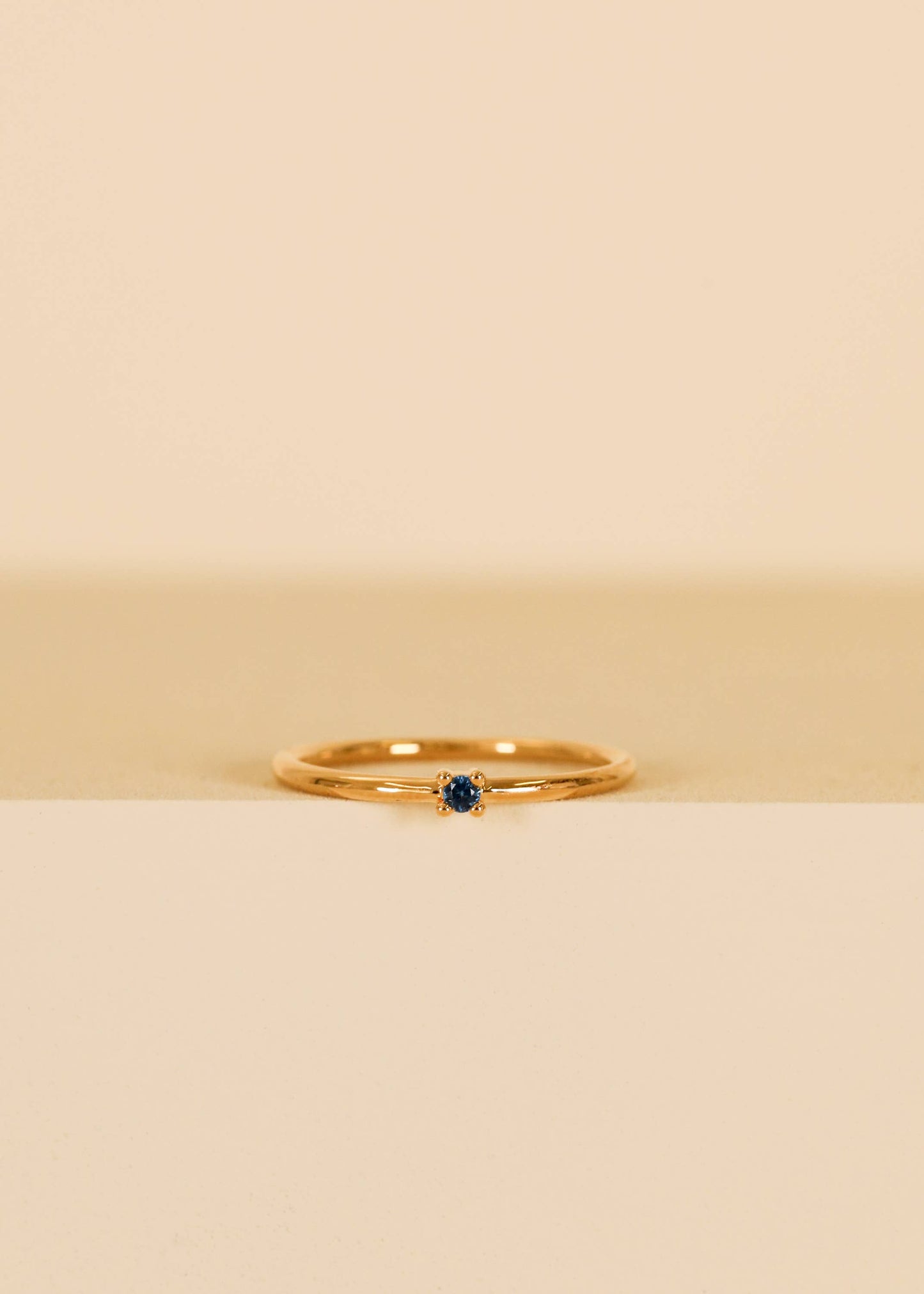 Petite Gold Pinky Rings - Blue