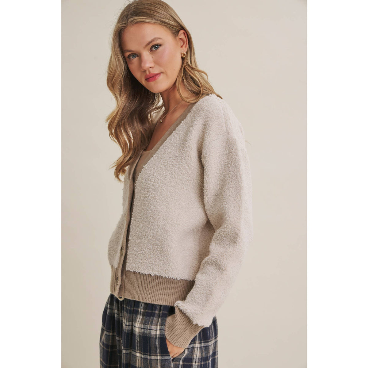Boucle Button-Down Cardigan