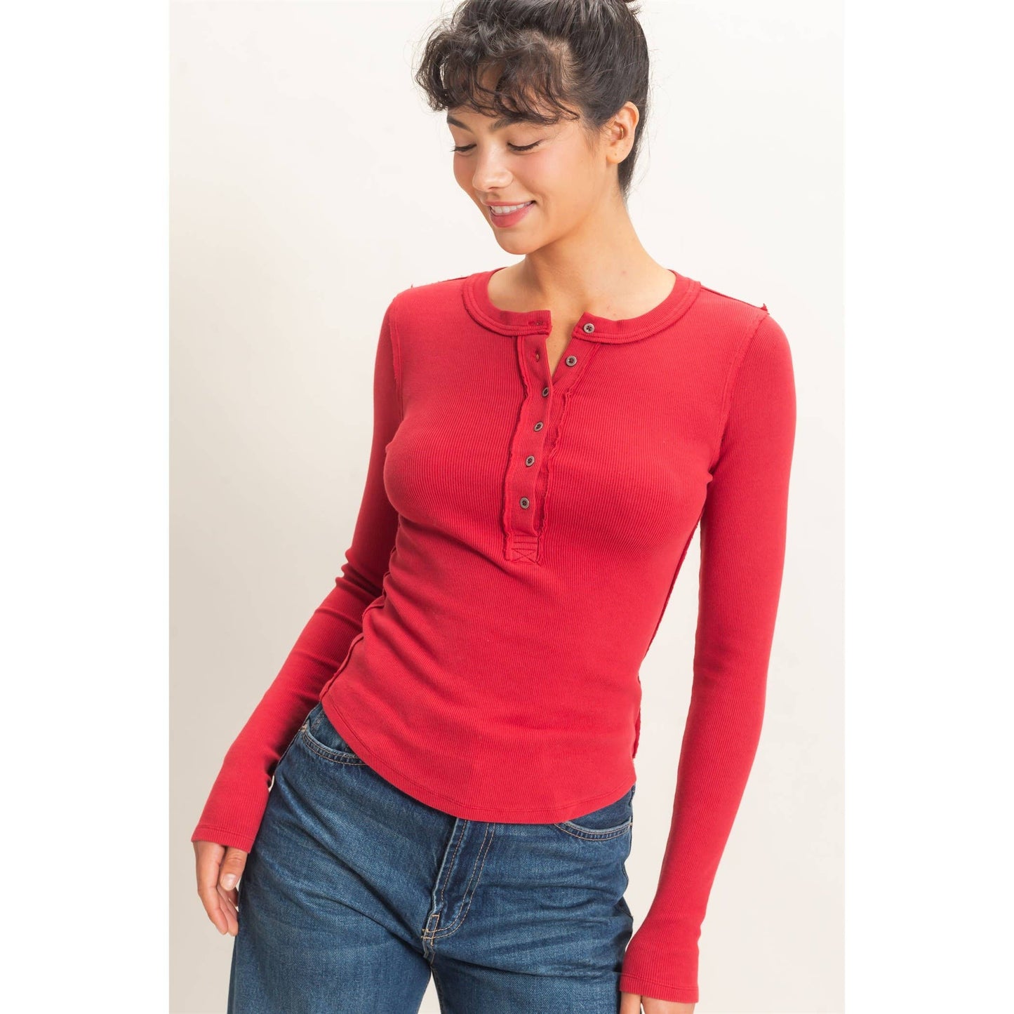 Henley Long Sleeve Top
