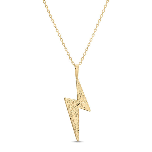 Gilded Lightning Strike Pendant Necklace
