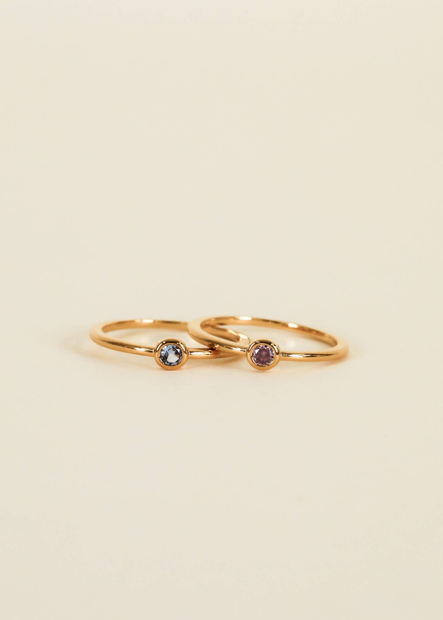 Gold Rings - Simple Stud Lavender