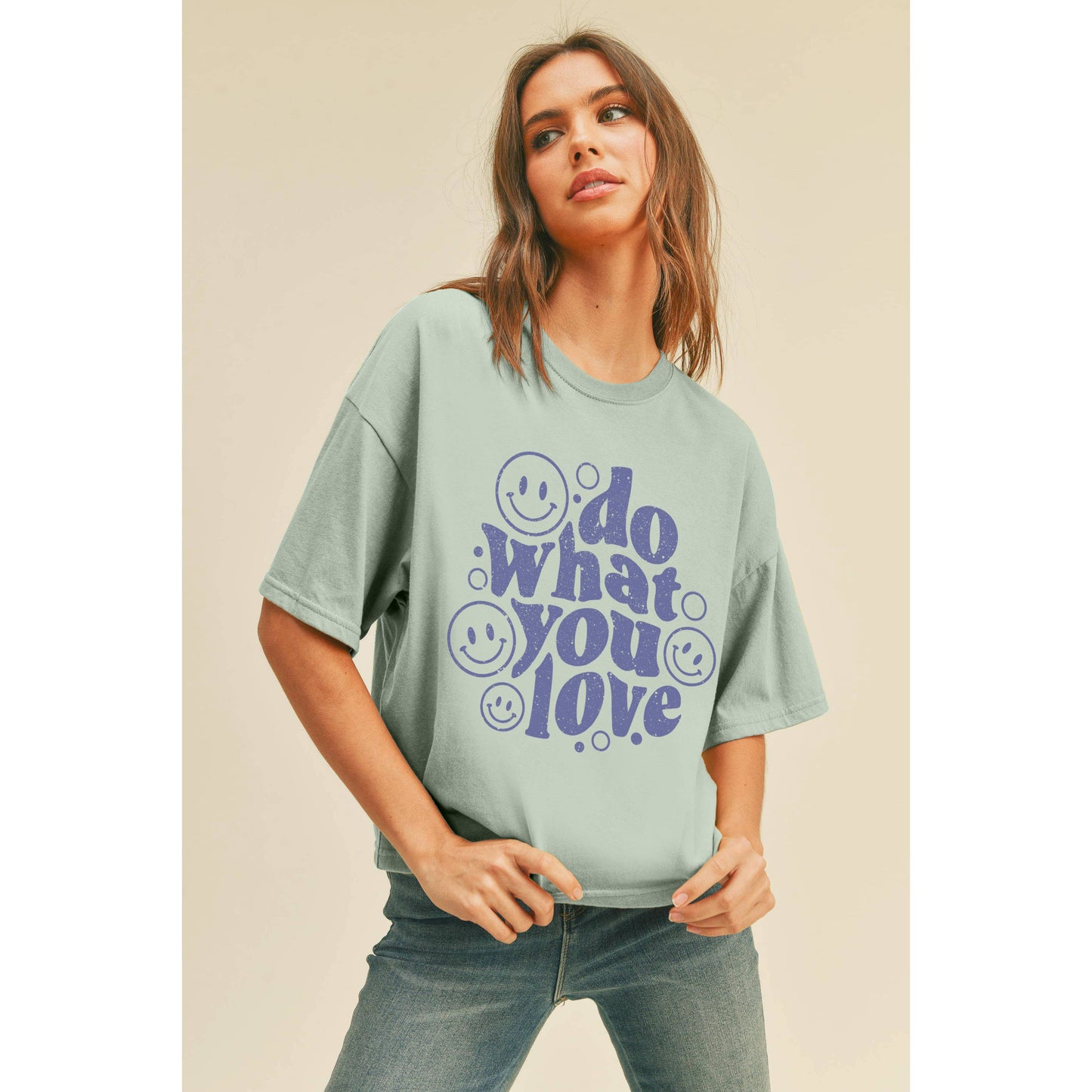 Do What You Love Happy Face Graphic Tee